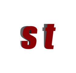 st logo initial red and shadow