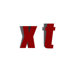 xt logo initial red and shadow