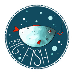 Vector illustration of turquoise fish