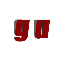 gu logo initial red and shadow