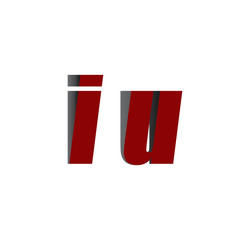 iu logo initial red and shadow