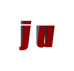 ju logo initial red and shadow