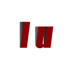 lu logo initial red and shadow