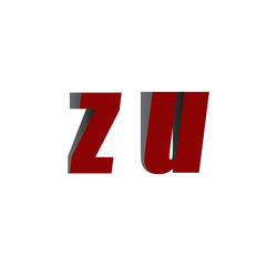 zu logo initial red and shadow