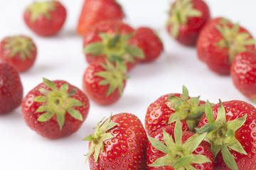 delicious healthy strawberries on white background