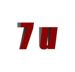 7u logo initial red and shadow