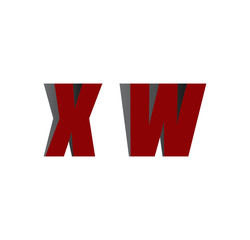 xw logo initial red and shadow