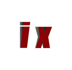 ix logo initial red and shadow