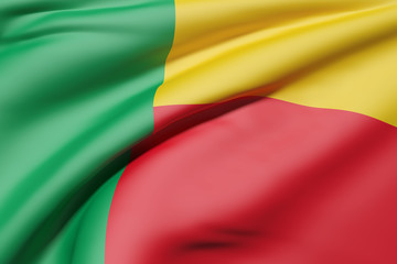 Republic of Benin flag waving