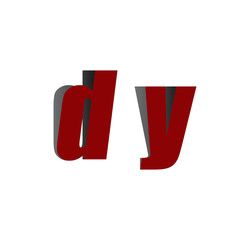 dy logo initial red and shadow