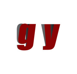 gy logo initial red and shadow