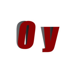 0y logo initial red and shadow