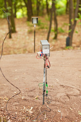 Chronometer for cycling at the start of the forest