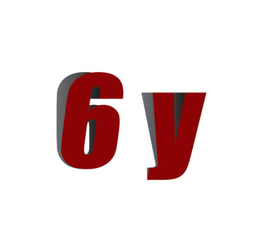 6y logo initial red and shadow