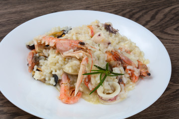 Seafood mix risotto