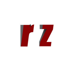 rz logo initial red and shadow