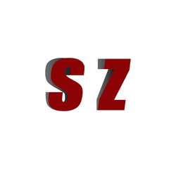 sz logo initial red and shadow