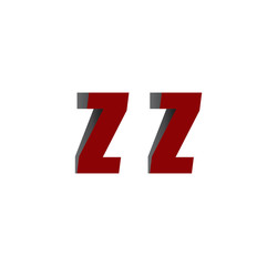zz logo initial red and shadow