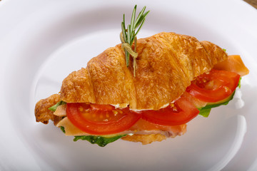 Croissant with salmon