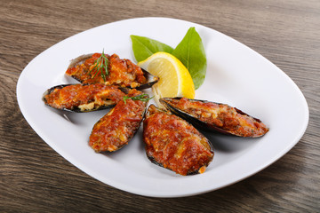 Baked mussels