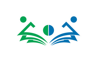 book human academy vector logo