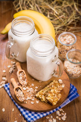 healthy breakfast with yogurt