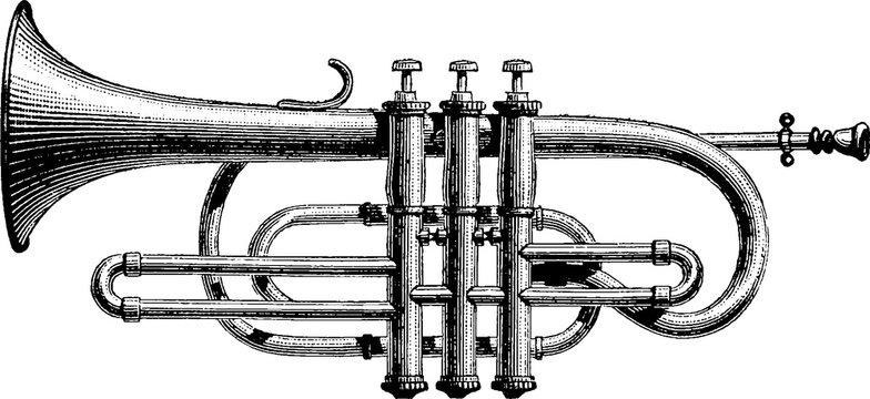 Vintage drawing trumpet