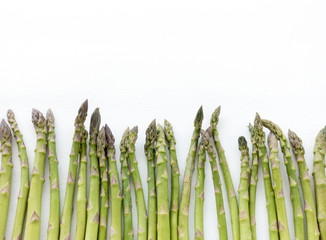 Green Asparagus Spears isolated on White Background