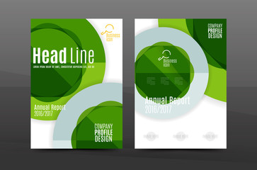 A4 flyer or annual report layout geometric shape design