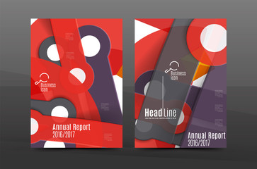 A4 flyer or annual report layout geometric shape design