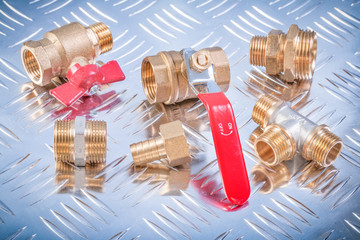 Brass nipple hose connectors equal tee check water valves on cha
