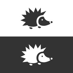 Icono de un erizo sobre fondos blanco y negro © imaagio.stock