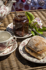 freshly made organic apple jam just to get on the bread