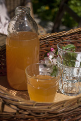 Fresh organic apple juice