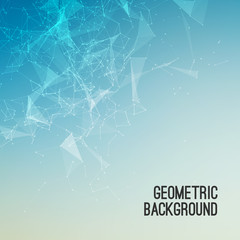 Geometric Abstract mesh background with circles and lines. Vector illustration.