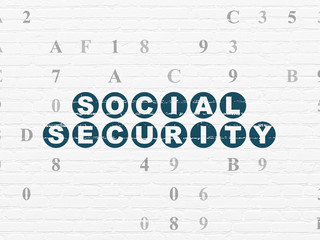 Safety concept: Social Security on wall background