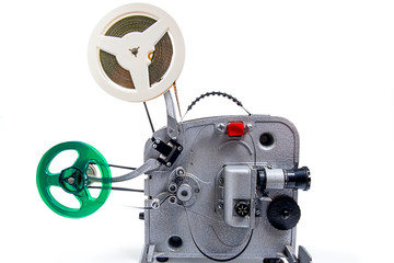 Fototapeta premium Vintage motion picture film projector and reel of motion picture