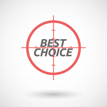 Isolated red crosshair icon with    the text BEST CHOICE