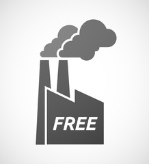 Isolated industrial factory icon with    the text  FREE