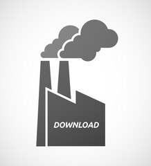 Isolated industrial factory icon with    the text DOWNLOAD