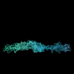 Colorful abstract smoke on black  background