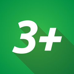 Obraz premium Long shadow illustration of the text 3+