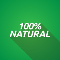Long shadow illustration of    the text 100% NATURAL