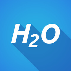 Long shadow illustration of    the text H2O