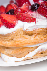 cake with fresh strawberries