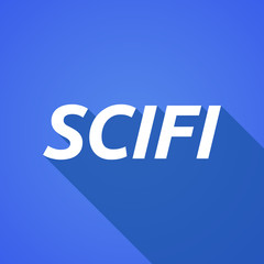 Long shadow illustration of    the text SCIFI