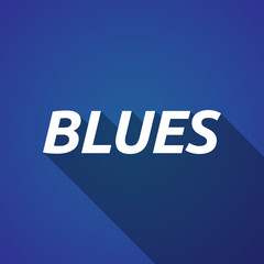 Long shadow illustration of    the text BLUES