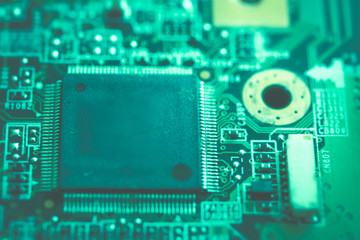 Close up of electric circuit board