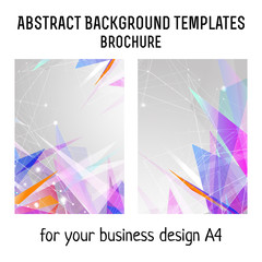 Vector  brochure template design with triangles elements. A4 poster