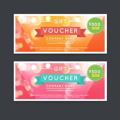 Vector illustration, Gift voucher template with clean and modern flat pattern.
